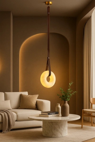 Pendant lamp Calcena P1 Alabaster Spanish Marble LED 12W 3CCT BRS