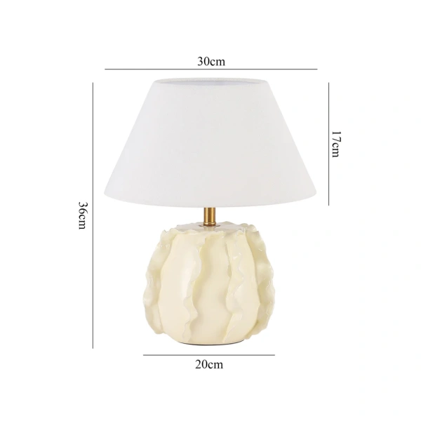 Table lamp Lila ceramic E27 Butter cream