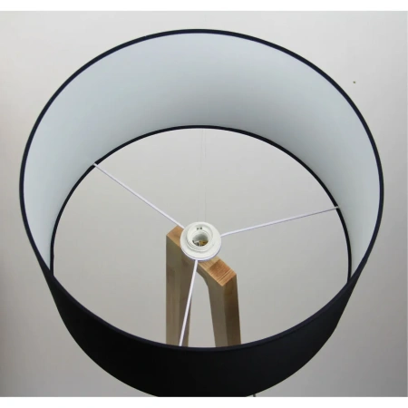 Floor lamp EDRA TIMBER w- BLACK COTTON SHADE