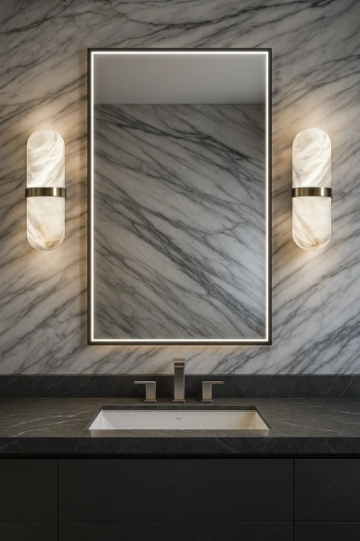Wall light Andorra W1 Alabaster Spanish Marble LED 5W BRS