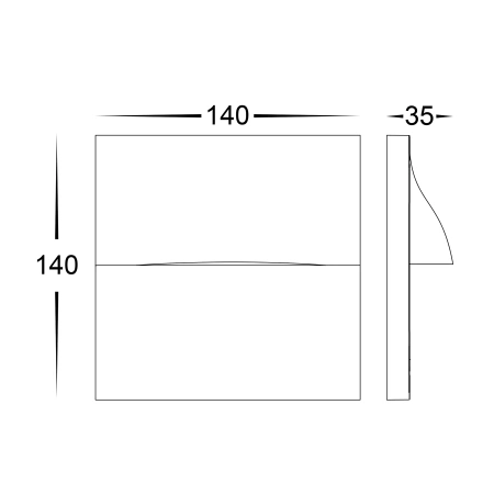 Wall light Lisca 3W 3CCT 12V DC SQUARE LED BLK