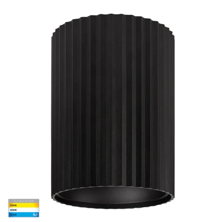 Surface downlight HV5854S-BLK Nella 3CCT LED 24W IP65 240V