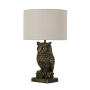 Table lamp Owl Sculpture LED Antique Brass
