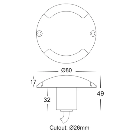 Step Inground light Dome LED 6W 3CCT HV2872T-SLV-12V