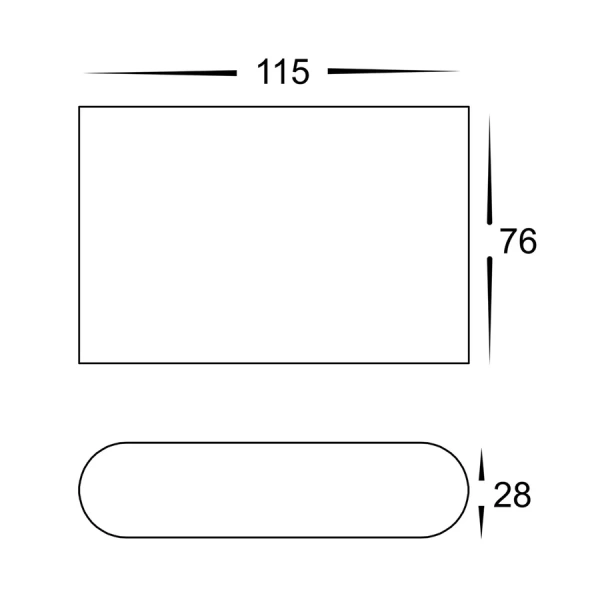 Wall light Lisse Fixed Down 3CCT LED 4W IP54 11.5cm BLK