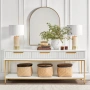Table Lamp Paola Travertine White Shade