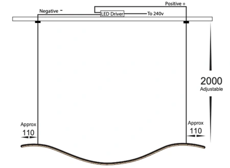 Pendant lamp Wave WHT 2500 LED 80W CCT Dim Pendant lamp Wave WHT 2500 LED 80W CCT Dim