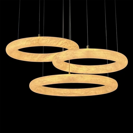 Pendant lamp Aragon 3 Alabaster Spanish Marble LED 56W CCT Remote BRS