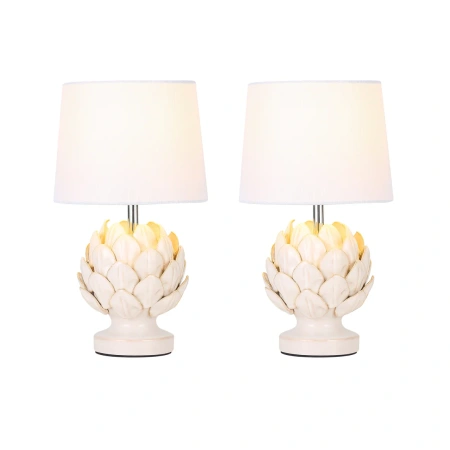 Table lamp Tasha Artichoke Set of 2 E14 WHT