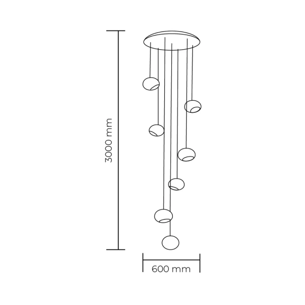 Pendant lamp Carrara 7 LED D60 WHT
