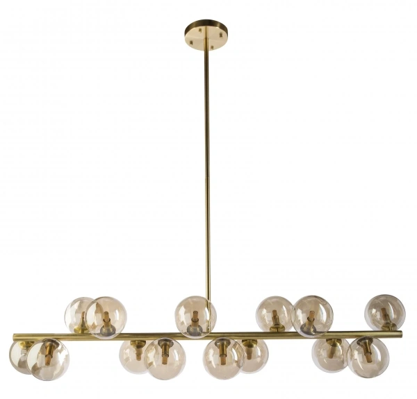 Pendant lamp PASADENA-14L Gold-Amber Glass