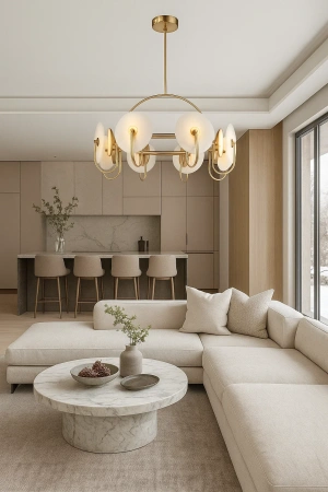 Pendant lamp Halo Alabaster Spanish Marble D85 LED 72W 3K BRS