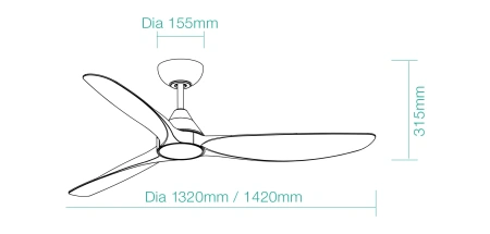 Ceiling Fan Seaforth DC 52 33W BT