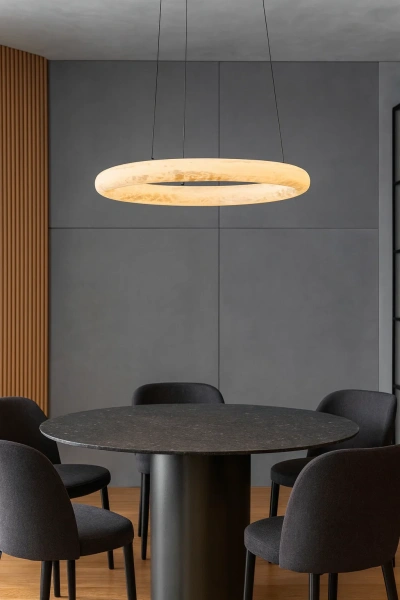 Pendant lamp Aragon P1 Alabaster Spanish Marble LED 30W CCT Remote BRS