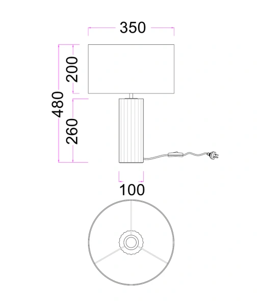 Table Lamp Sagitta T3 Travertine e27