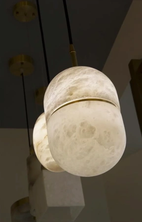 Pendant lamp Pinsoro Alabaster Spanish Marble G9 BRS