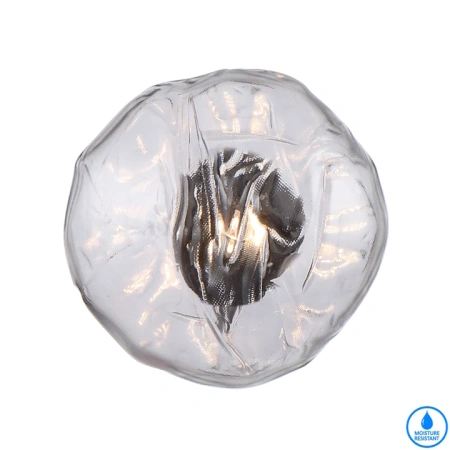 Wall light ZECCA D200 H200 IP44 BLACK SMOKE GLASS Display
