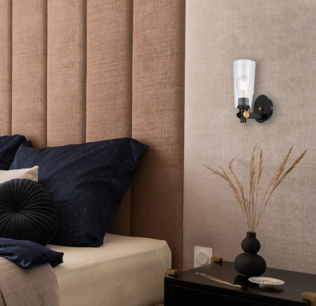 Wall light DELMAR E27 H27 BKCL