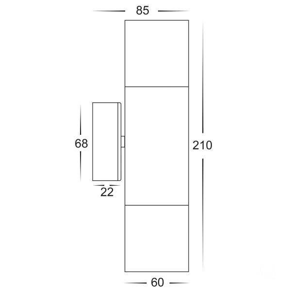 Wall light Tivah Light Up Down MR16 3CCT Silver