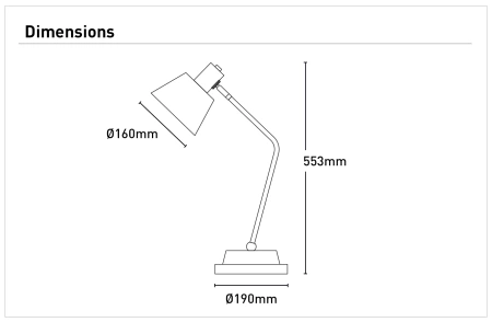 Table lamp Robin E27 BLK