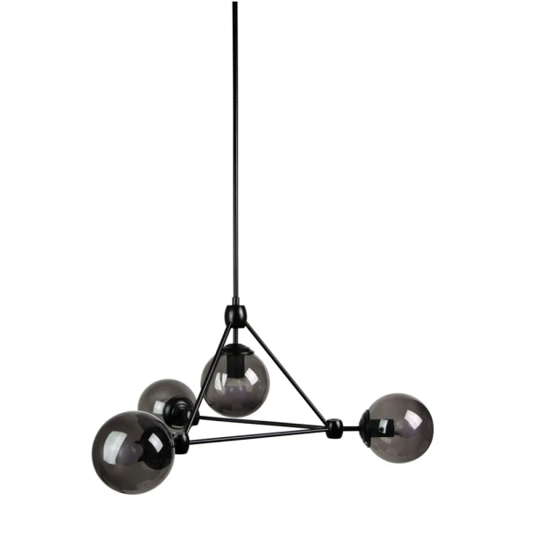 Pendant lamp LUNAR 4 SMOKE - MATT BLACK