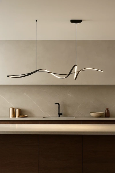 Pendant lamp Famous linear 2 P2 LED 20W 3K L1400 BK