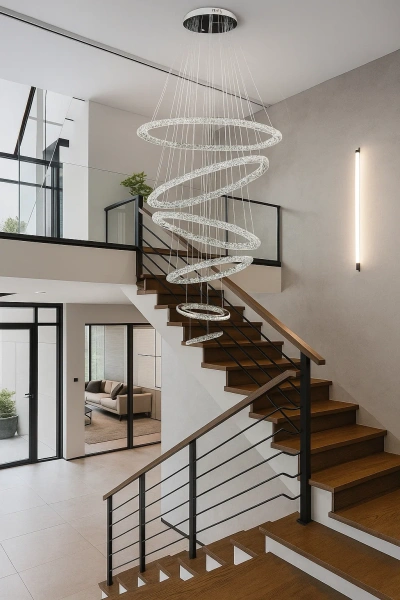 Pendant lamp Argus Crystal Ring 6 LED 93W CHR Remote