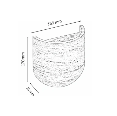 Wall lamp Wisp Curved Travertine GU10