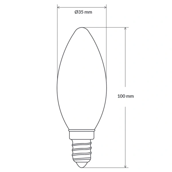 Globe Candle E14 LED Filament 4W 3000K Dim