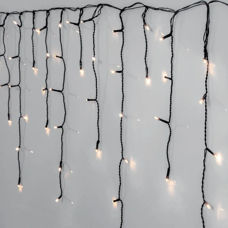 Icicle lights crisp white 12m