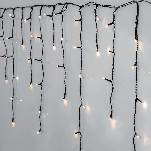 Icicle lights crisp white 12m