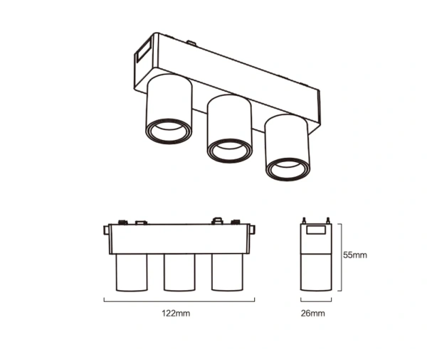 Track Triple Spotlight Z3025-6.36.CCT.BK 48V 6W WIFI