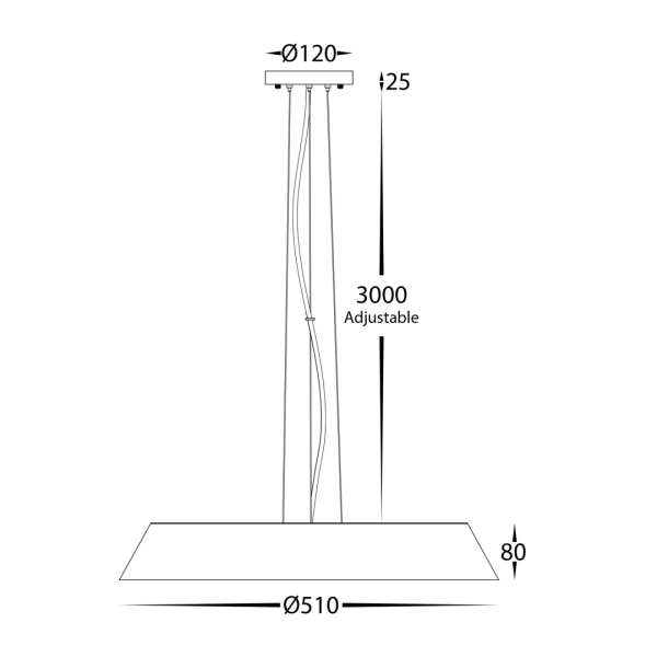 Pendant lamp Noyer 510mm Walnut Timber