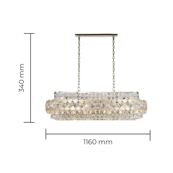 Pendant lamp Lea Crystal K9 L116 E14 GLD