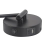 Wall lamp Beatrice Swing Arm with charging ports blk