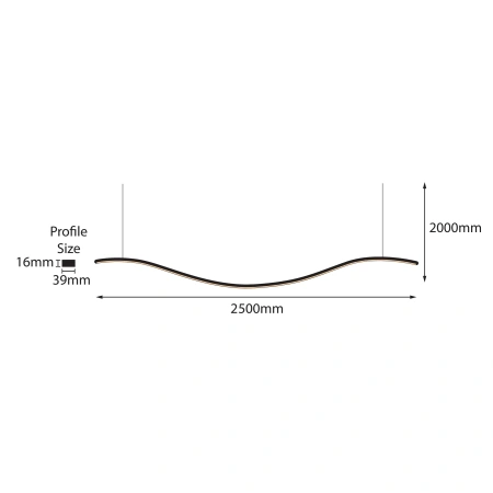 Pendant lamp Wave WHT 2500 LED 80W CCT Dim Pendant lamp Wave WHT 2500 LED 80W CCT Dim