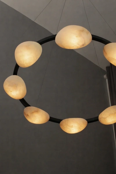 Pendant lamp Miraflores P8 Alabaster Spanish Marble D80 LED 40W CCT Dim BL