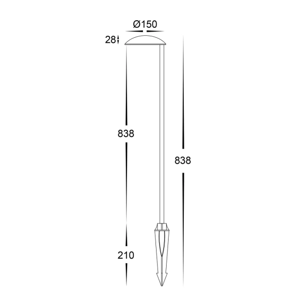 Spike light Konoa 24V LED 9W BLK