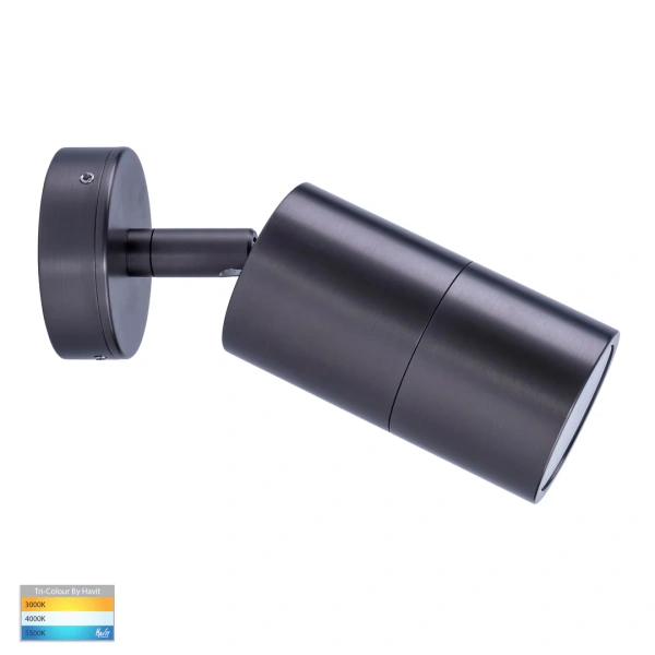 Wall light Tivah Solid Brass Graphite Coloured 3CCT Single Adjustable HV1277GU10T IP65