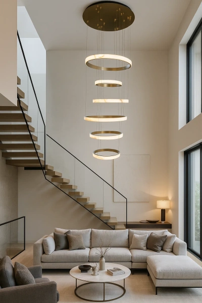 Pendant lamp Sky Rings Alabaster Spanish Marble LED 260W BRS