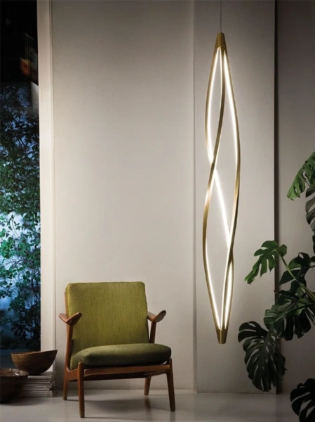 Pendant lamp Spear 3L Gold LED 150W 3000K