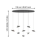 Pendant lamp Paratebueno 8 Birds LED 34W 3K BLK