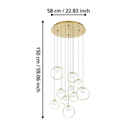 Pendant lamp PORTOCOLOM 10R LED 30W 3K BRS