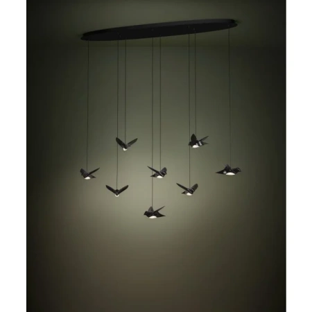 Pendant lamp Paratebueno 8 Birds LED 34W 3K BLK