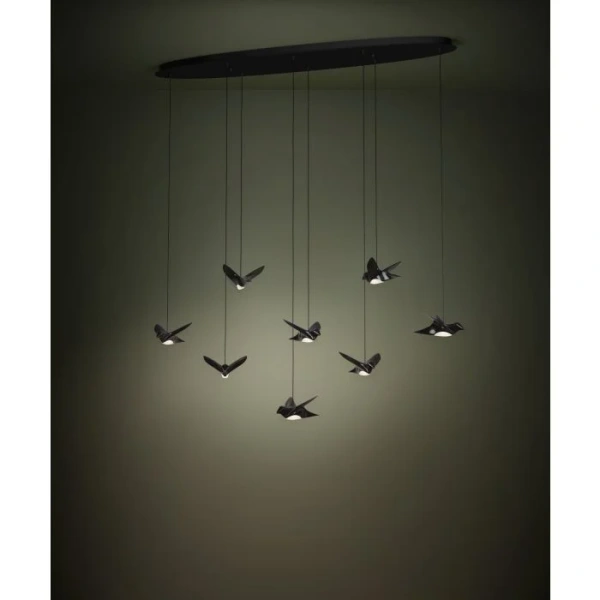 Pendant lamp Paratebueno 8 Birds LED 34W 3K BLK