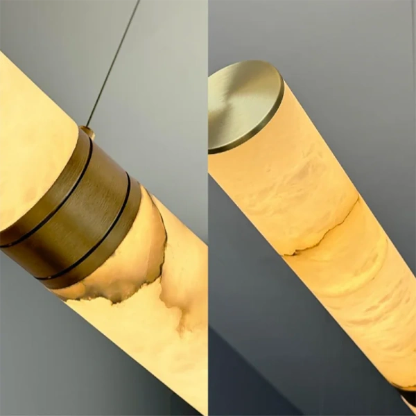 Pendant lamp Aragon Linear Alabaster Spanish Marble L150 LED 40W CCT Dim BRS