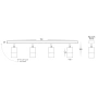 Wall light Tivah Bar 4 Light 3CCT WHT