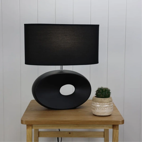 Table lamp LOUISE Ceramic E27 BLK
