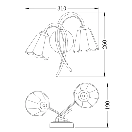 Wall light Coraline 2lt G9 ch/brs