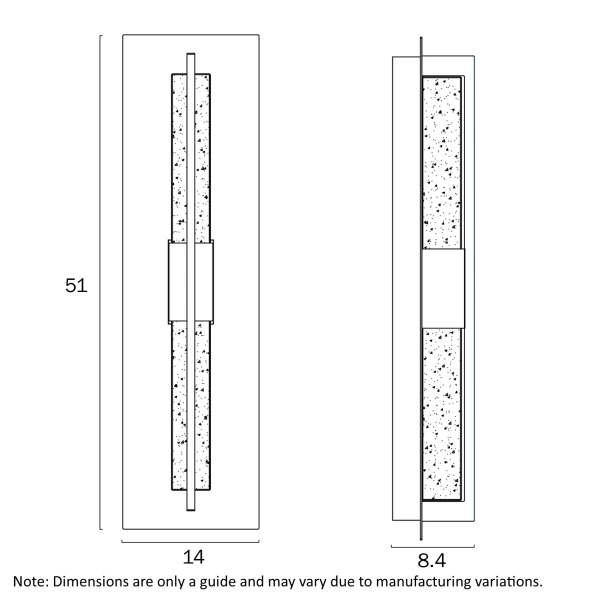 Wall light Prada IP44 LED 10W 3K WHT